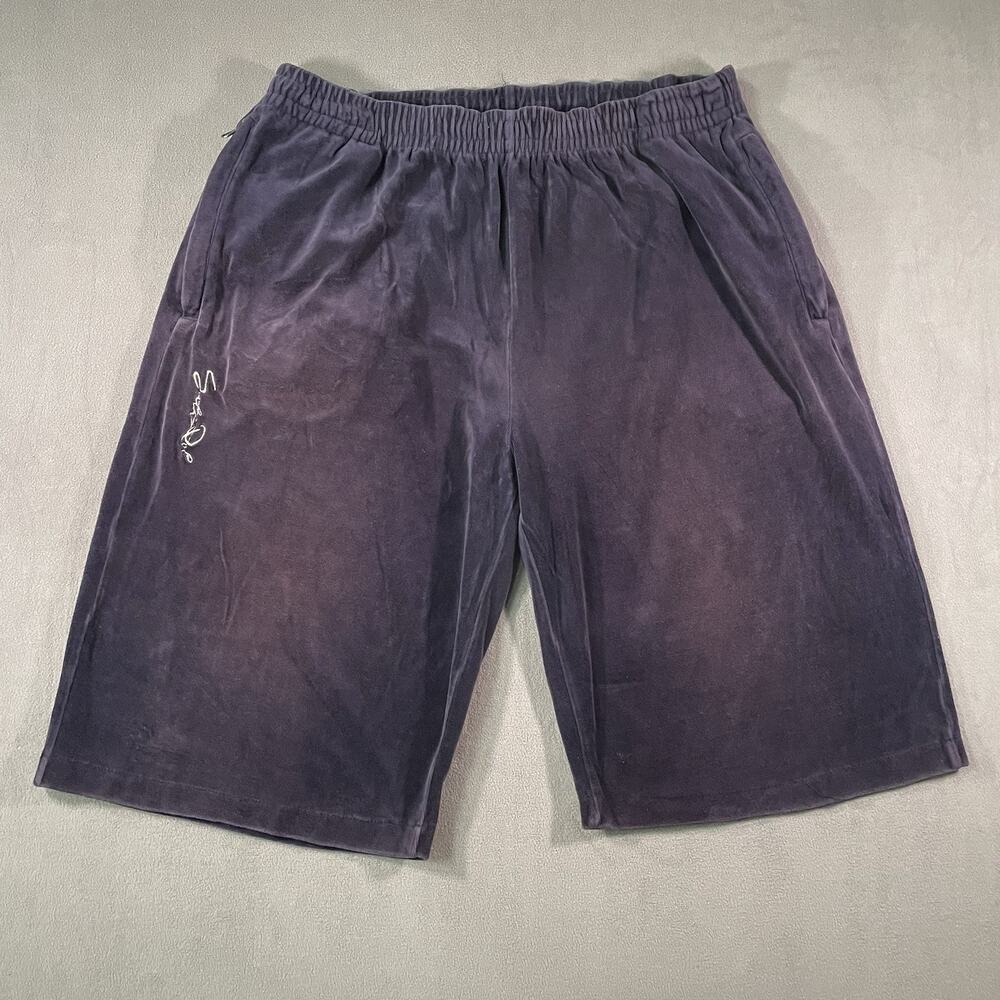 Vintage Southpole Velvet Navy Blue Shorts Baggy Hip Hop Street Y2K Men's X-Large